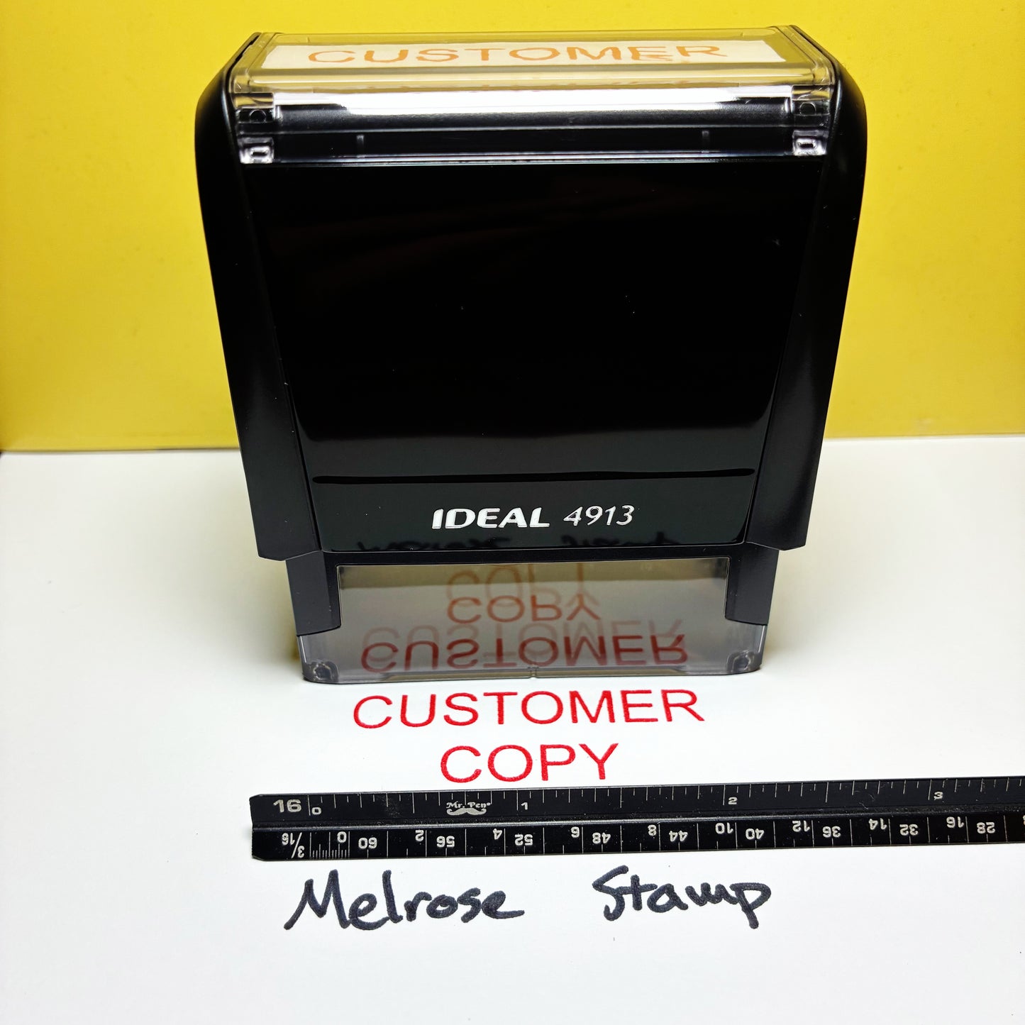 Customer Copy Rubber Stamp Red Ink Self Inking Ideal 4913