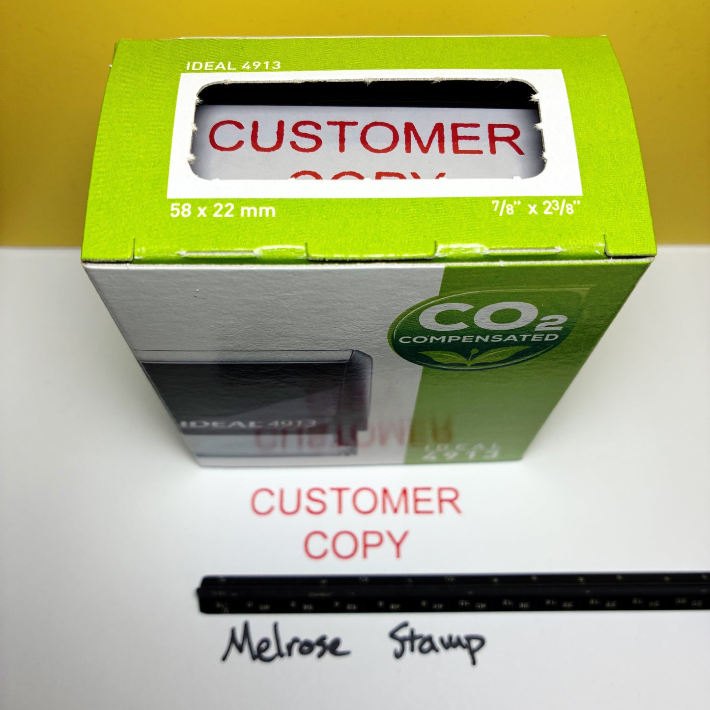 Customer Copy Rubber Stamp Red Ink Self Inking Ideal 4913