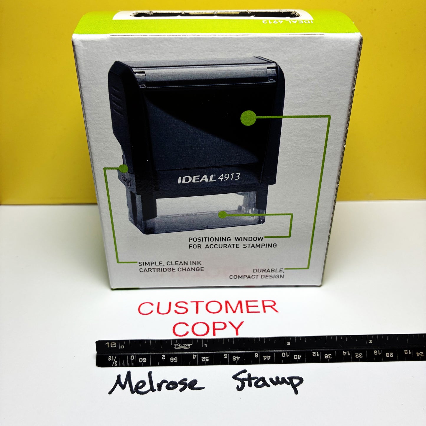 Customer Copy Rubber Stamp Red Ink Self Inking Ideal 4913