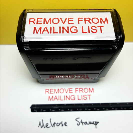 Remove From Mailing List Rubber Stamp Red Ink Self Inking Ideal 4913