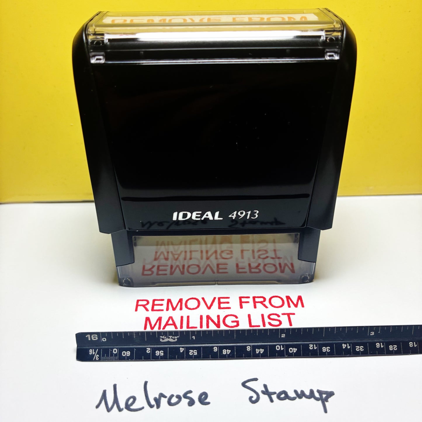 Remove From Mailing List Rubber Stamp Red Ink Self Inking Ideal 4913