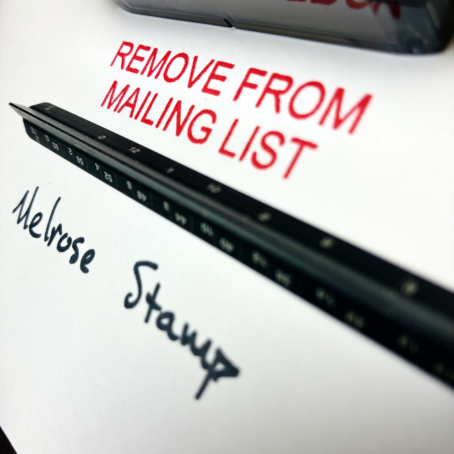 Remove From Mailing List Rubber Stamp Red Ink Self Inking Ideal 4913