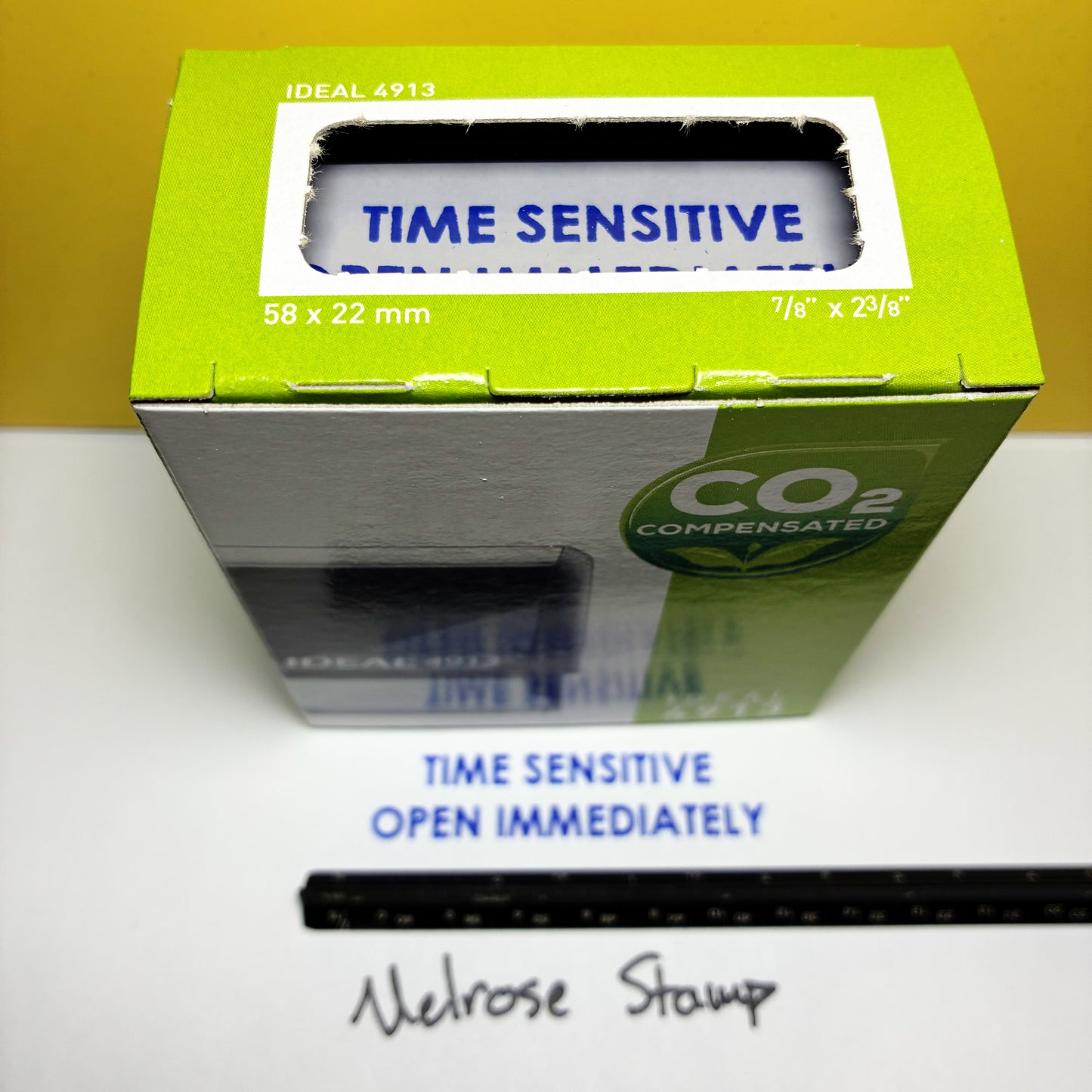 Time Sensitive Open Immediately Rubber Stamp Blue Ink Ideal 4913