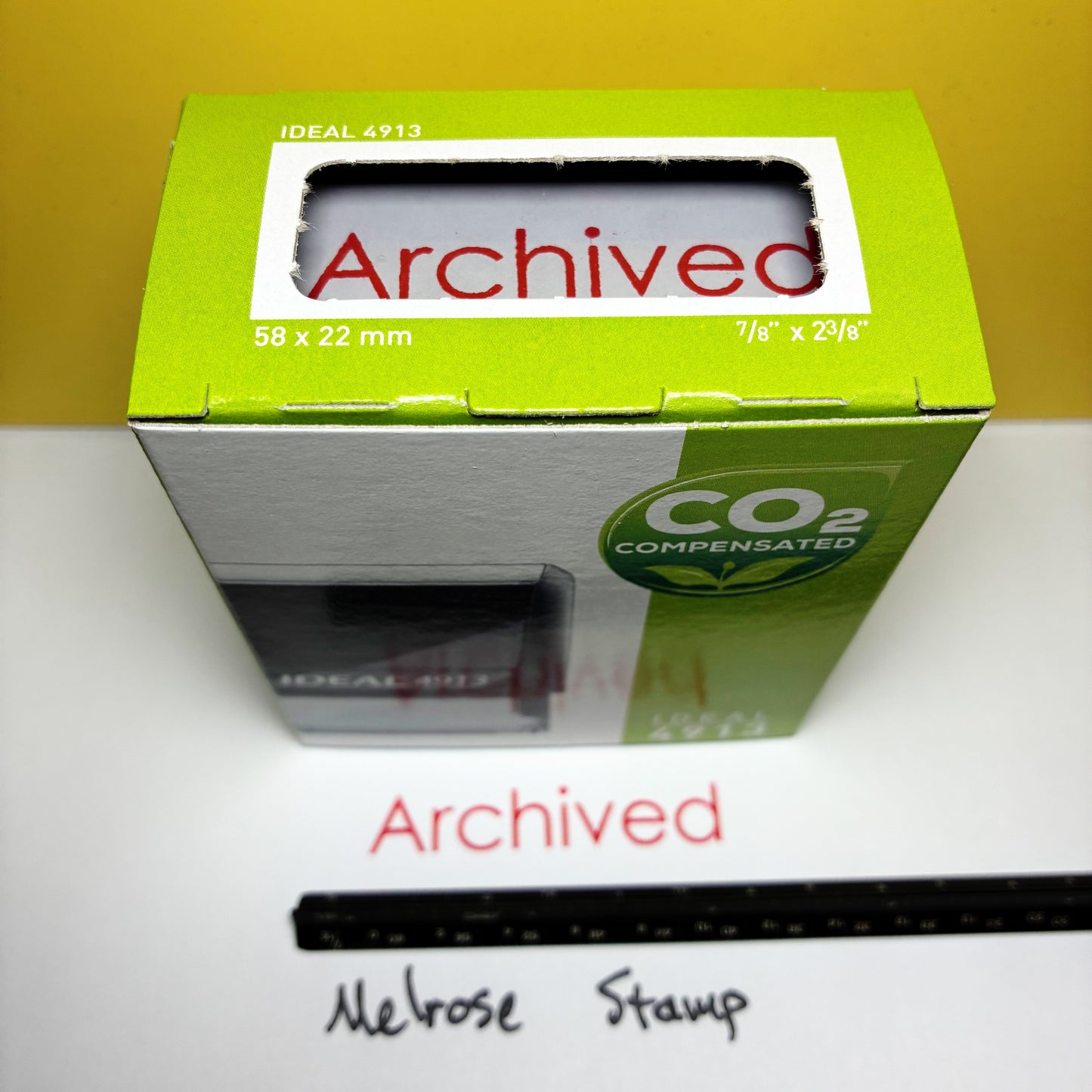 Archived Rubber Stamp Red Ink Self Inking Ideal 4913