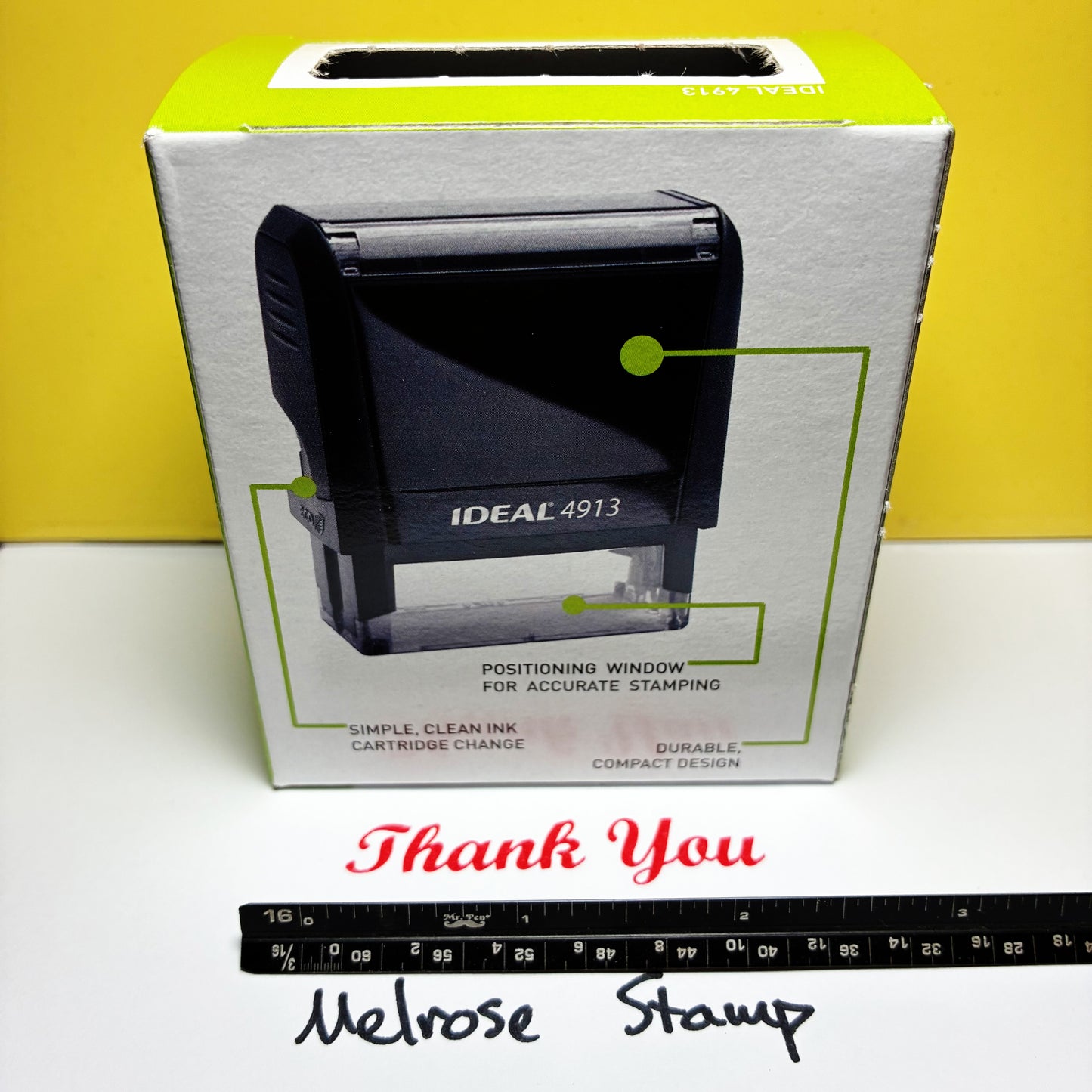 Thank you rubber stamp red ink large