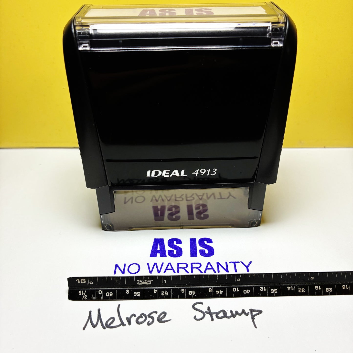 As Is No Warranty Rubber Stamp Purple Ink Self Inking Ideal 4913