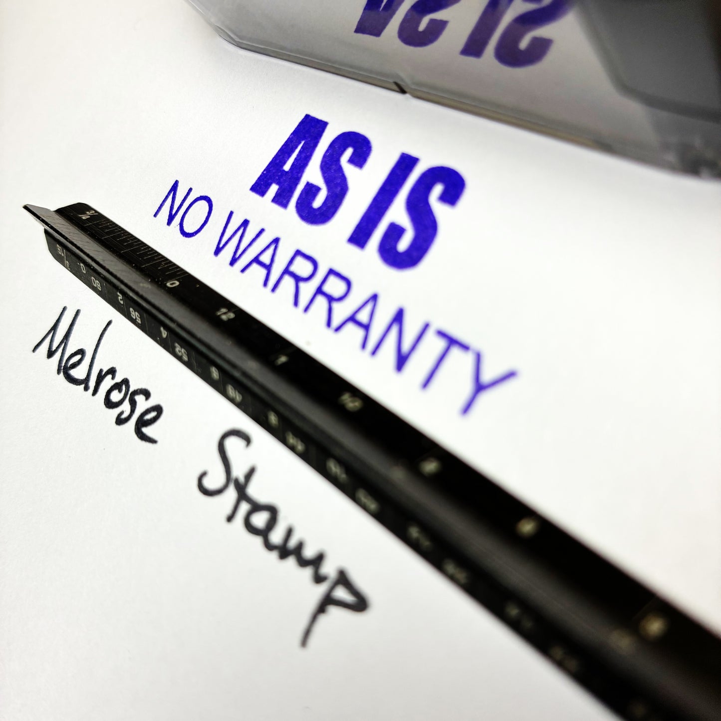 As Is No Warranty Rubber Stamp Purple Ink Self Inking Ideal 4913