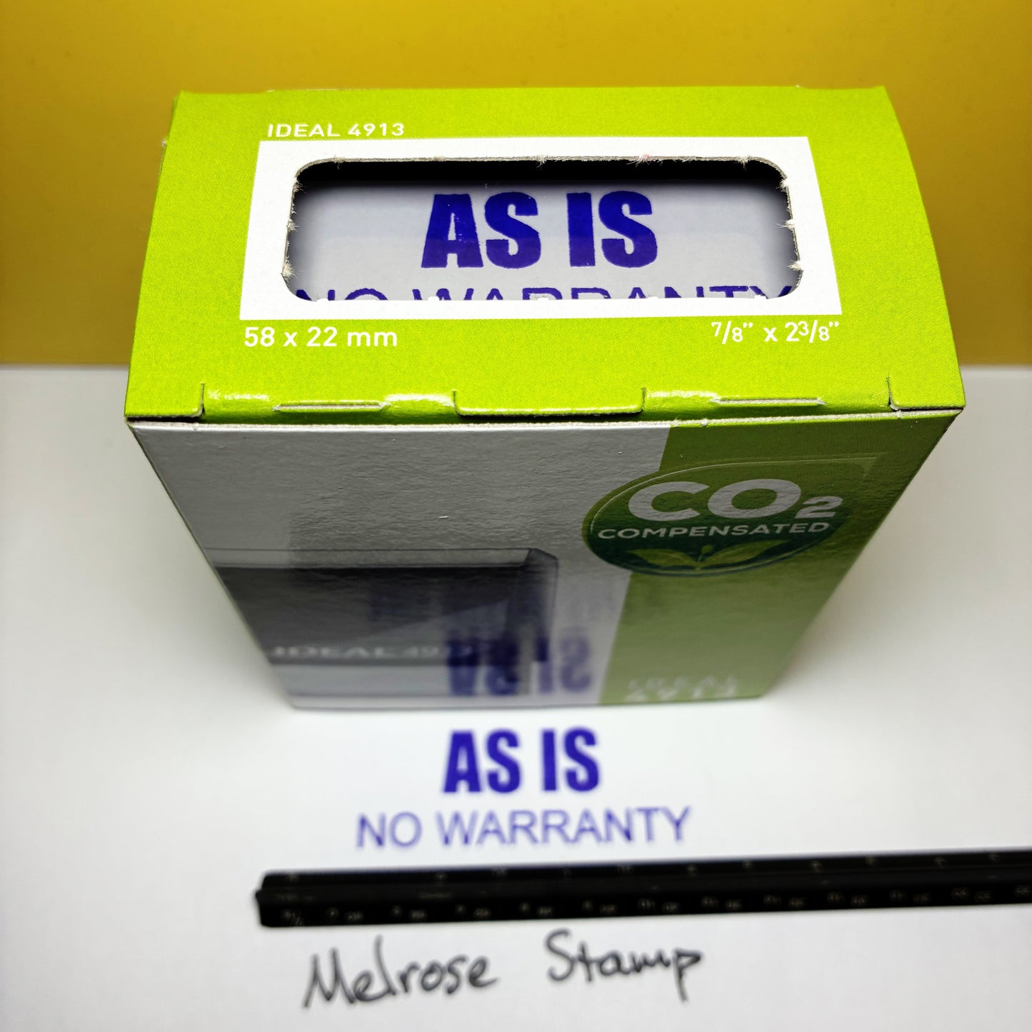 As Is No Warranty Rubber Stamp Purple Ink Self Inking Ideal 4913