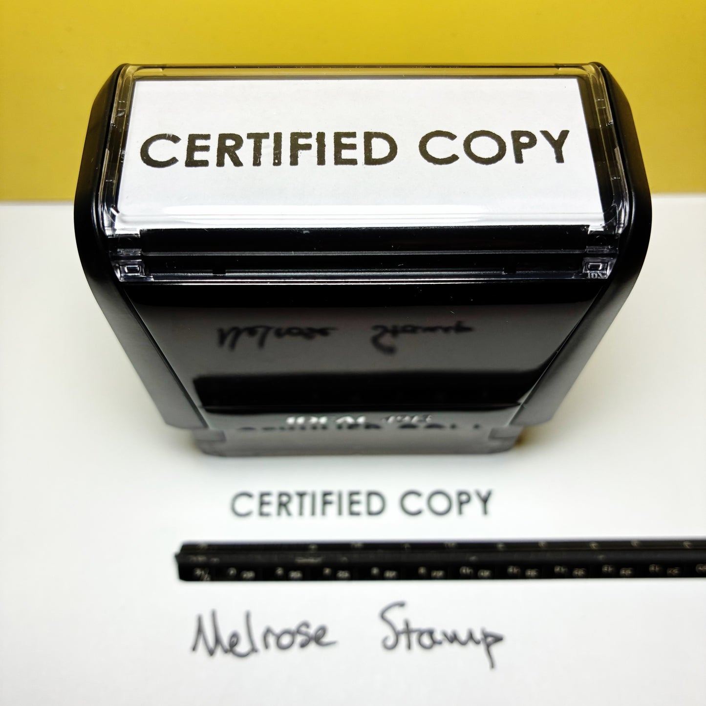 Certified Copy Rubber Stamp Black Ink Self Inking Ideal 4913