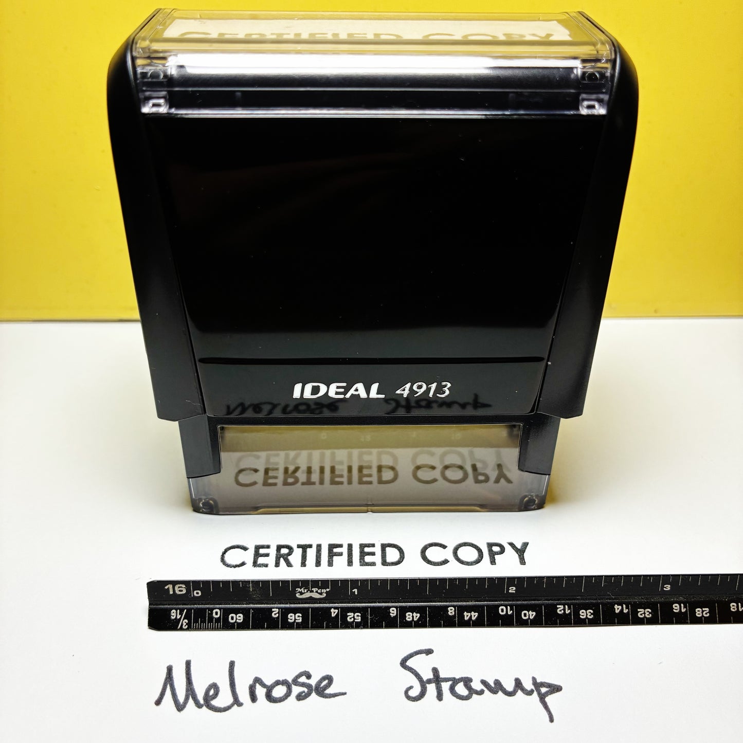 Certified Copy Rubber Stamp Black Ink Self Inking Ideal 4913