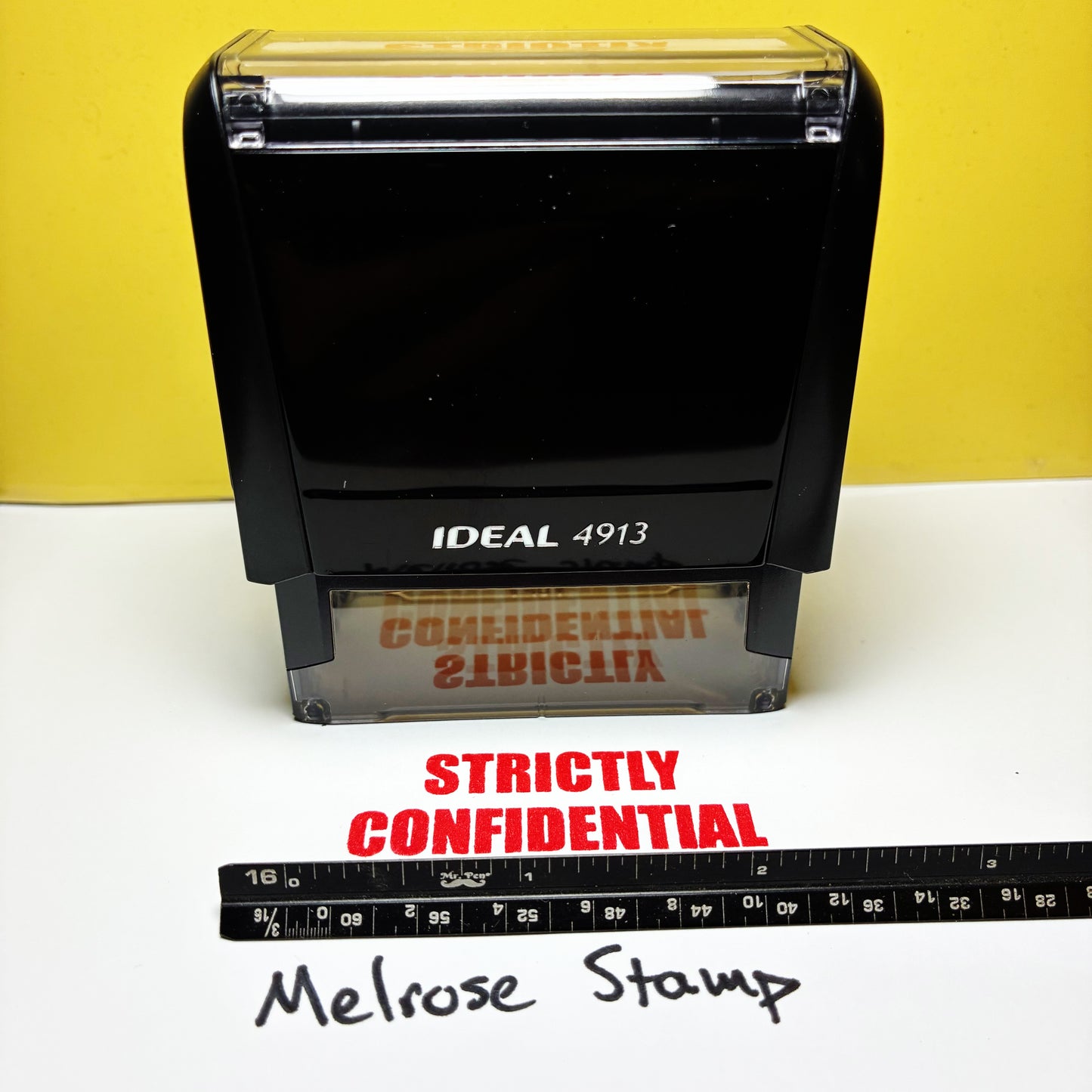 Strictly Confidential Rubber Stamp Red Ink Self Inking Ideal 4913