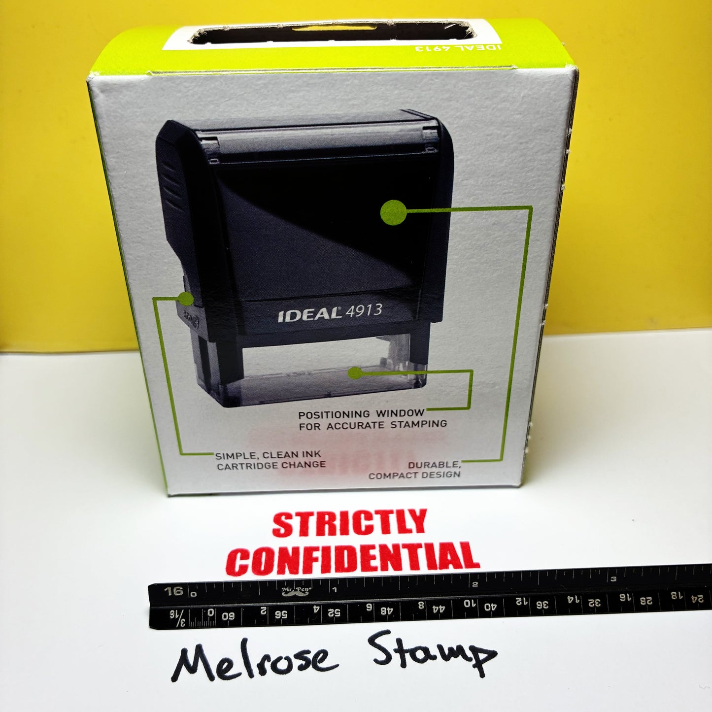 Strictly Confidential Rubber Stamp Red Ink Self Inking Ideal 4913
