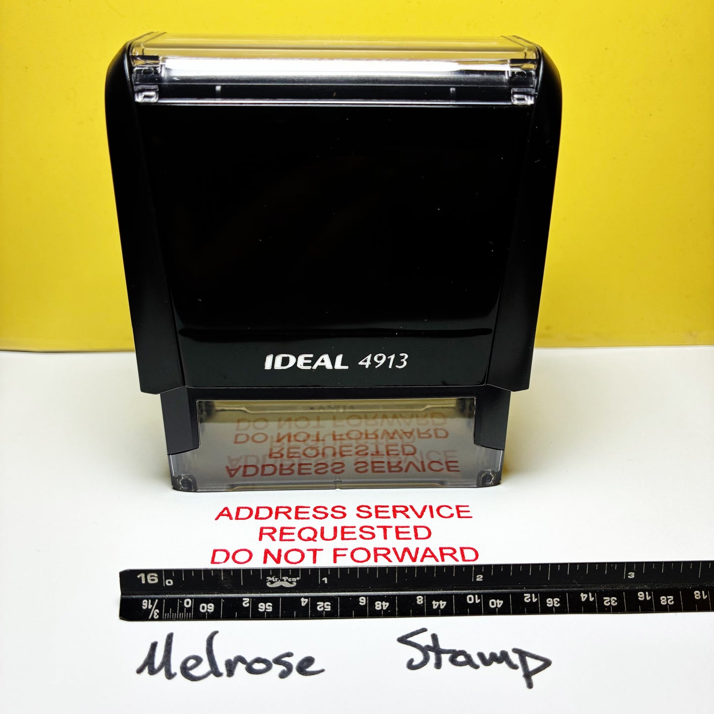 Address Service Requested Do Not Forward Rubber Stamp Red Self Inking Ideal 4913