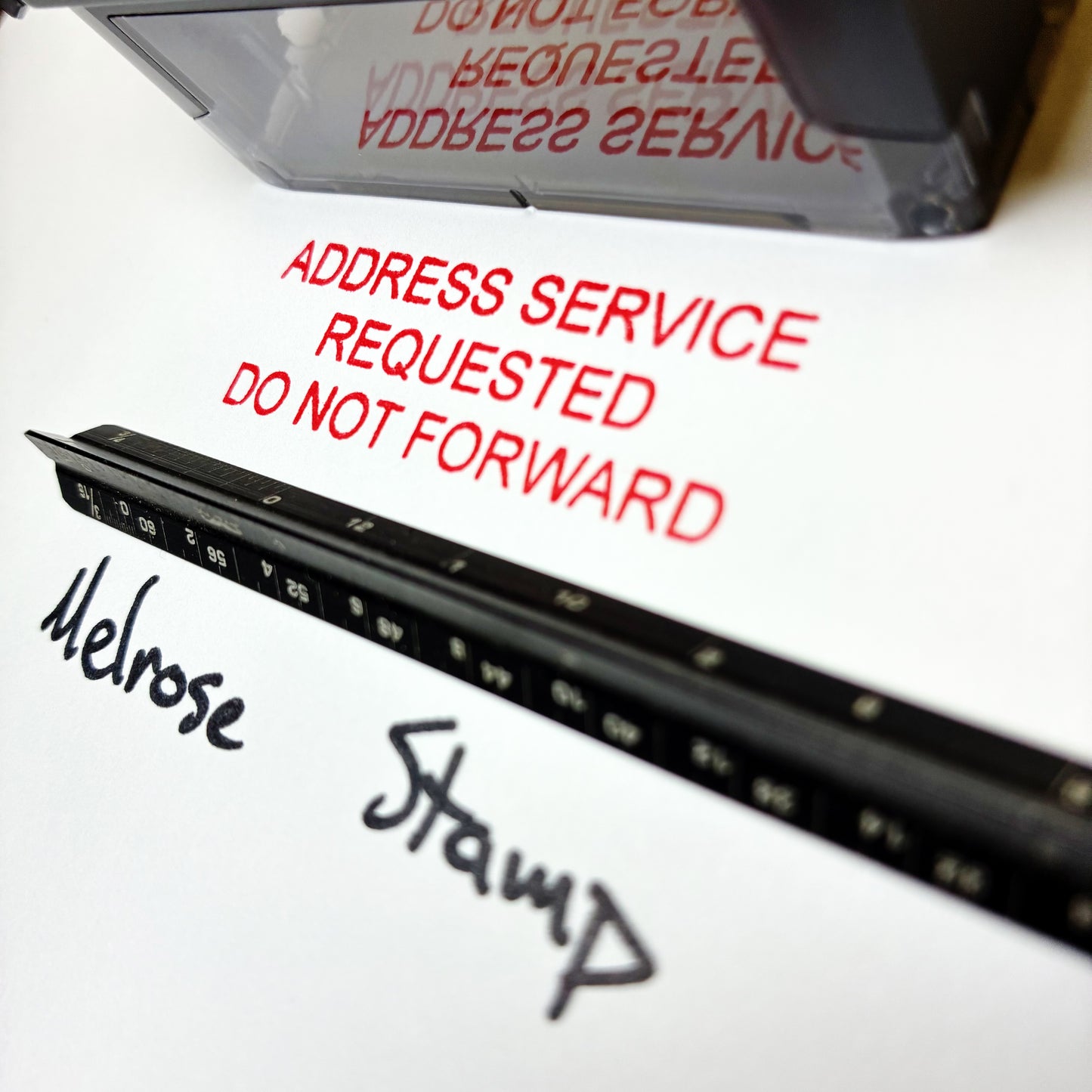 Address Service Requested Do Not Forward Rubber Stamp Red Self Inking Ideal 4913