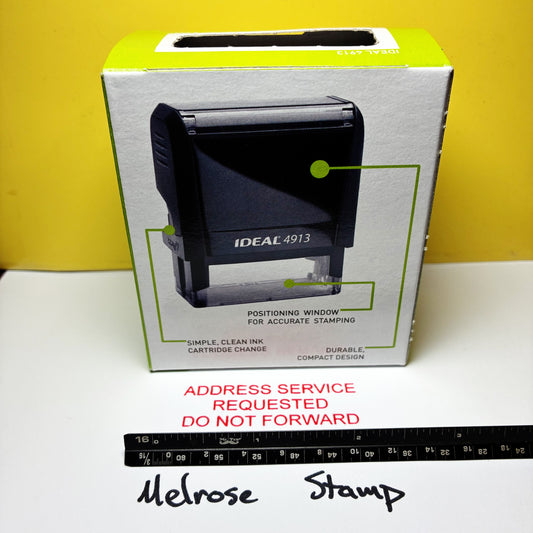 Address Service Requested Do Not Forward Rubber Stamp Red Self Inking Ideal 4913