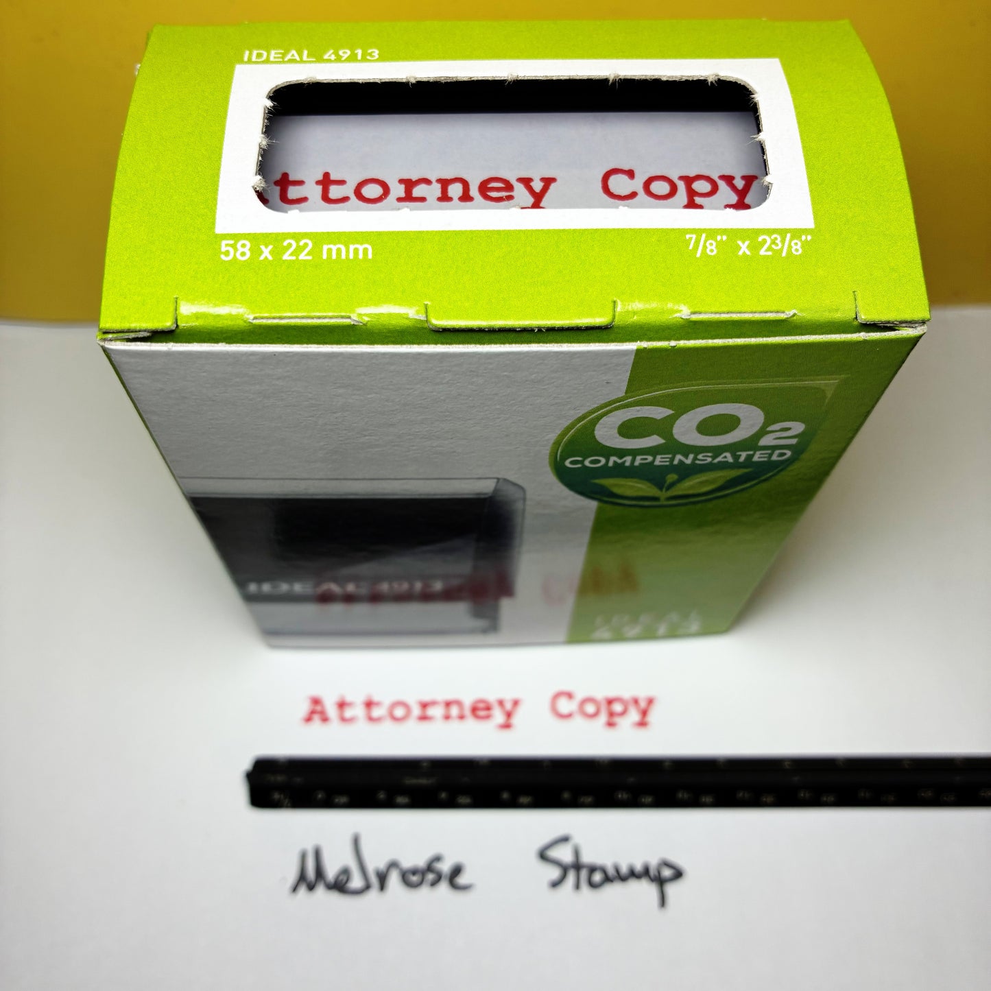 Attorney Copy Rubber Stamp Red Ink Self Inking Ideal 4913