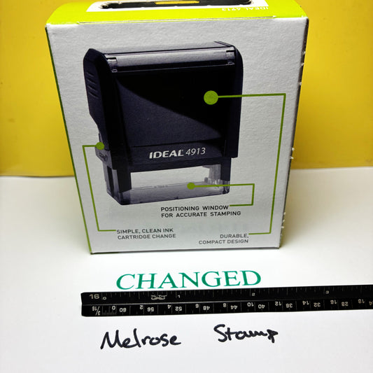 Changed Rubber Stamp Green Ink Self Inking Ideal 4913