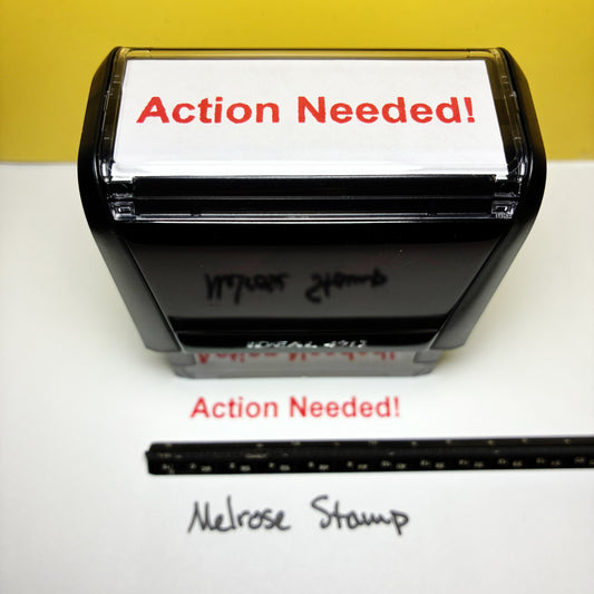 Action Needed Rubber Stamp Red Ink Self Inking Ideal 4913