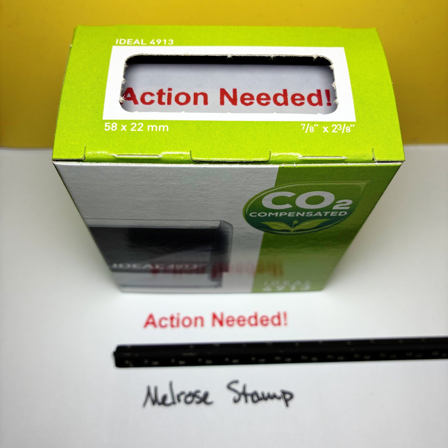 Action Needed Rubber Stamp Red Ink Self Inking Ideal 4913