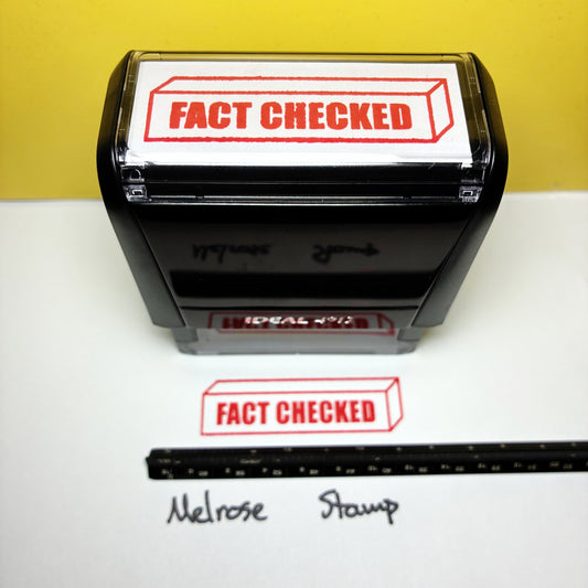 Fact Checked Rubber Stamp Red Ink Self Inking Ideal 4913