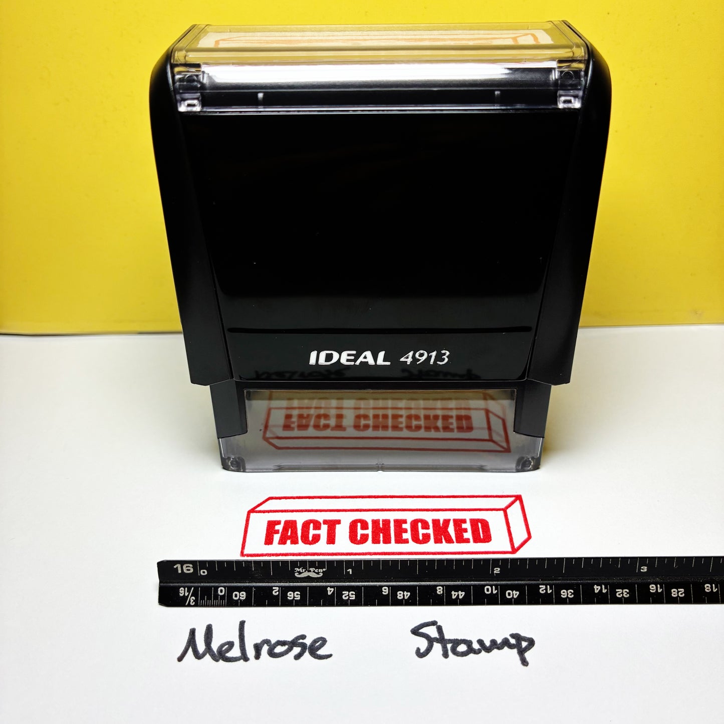 Fact Checked Rubber Stamp Red Ink Self Inking Ideal 4913