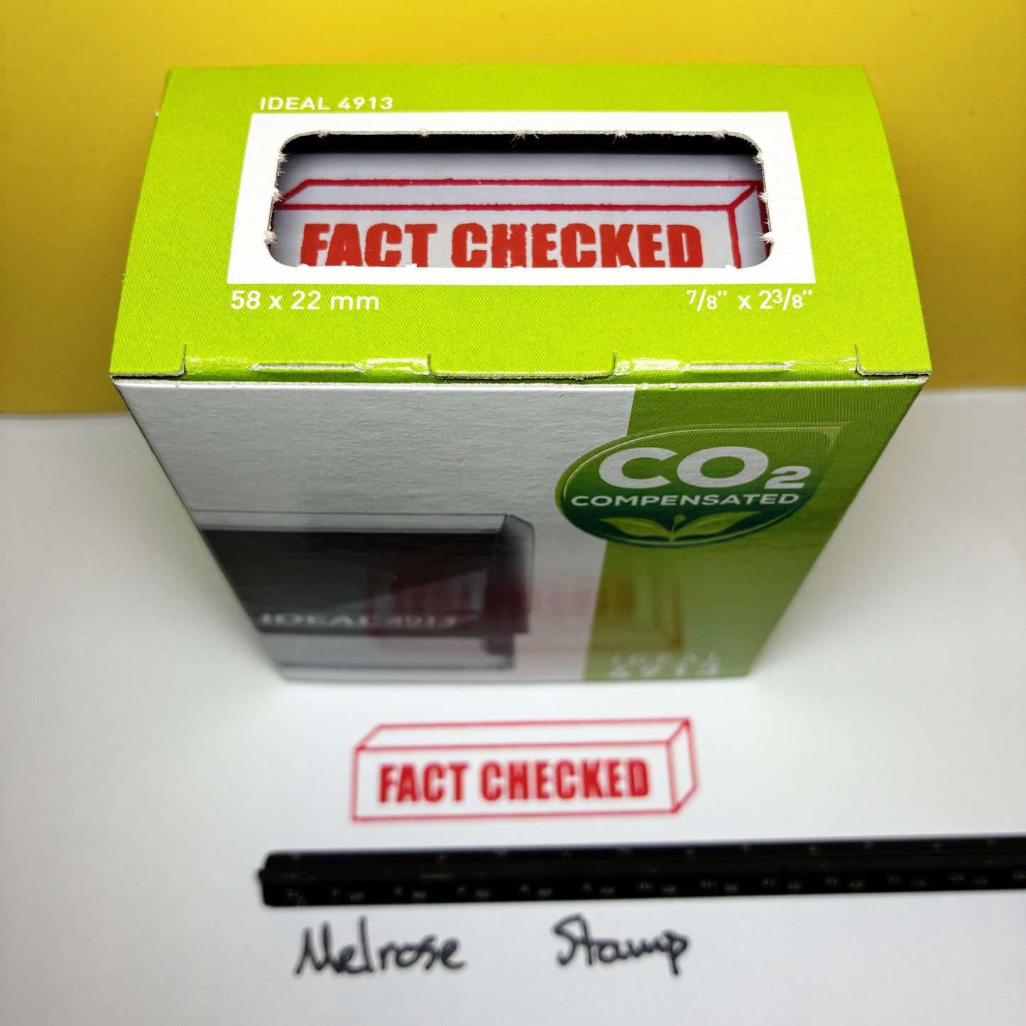Fact Checked Rubber Stamp Red Ink Self Inking Ideal 4913