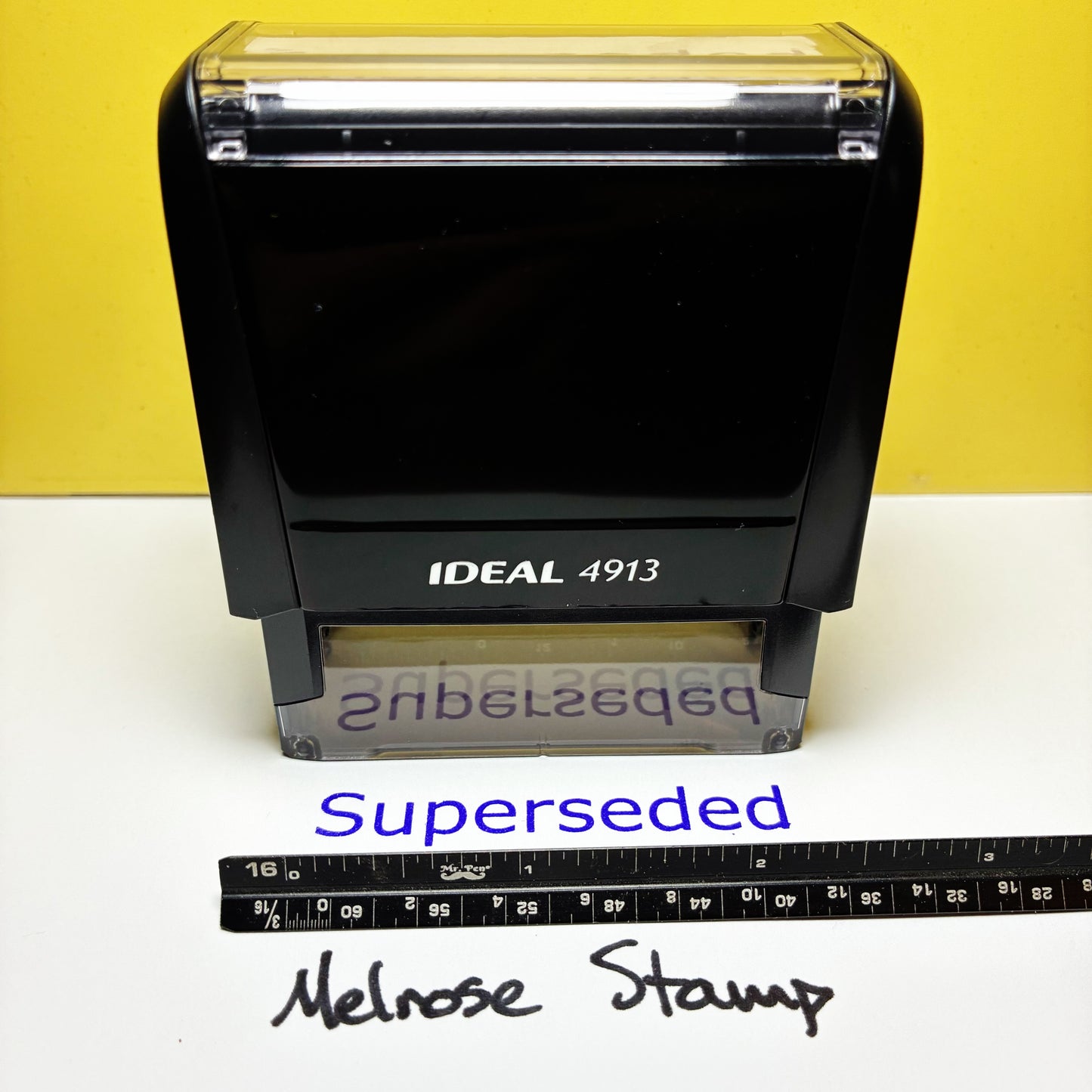 Superseded Rubber Stamp Purple Ink Self Inking Ideal 4913