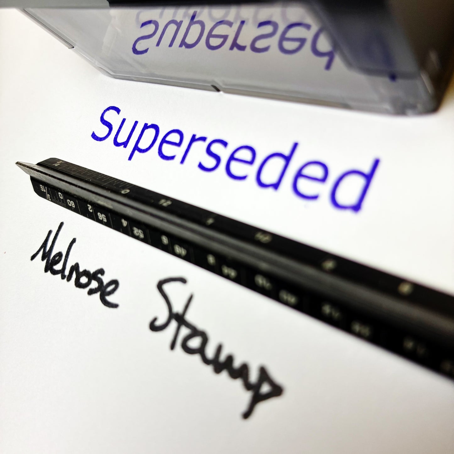 Superseded Rubber Stamp Purple Ink Self Inking Ideal 4913