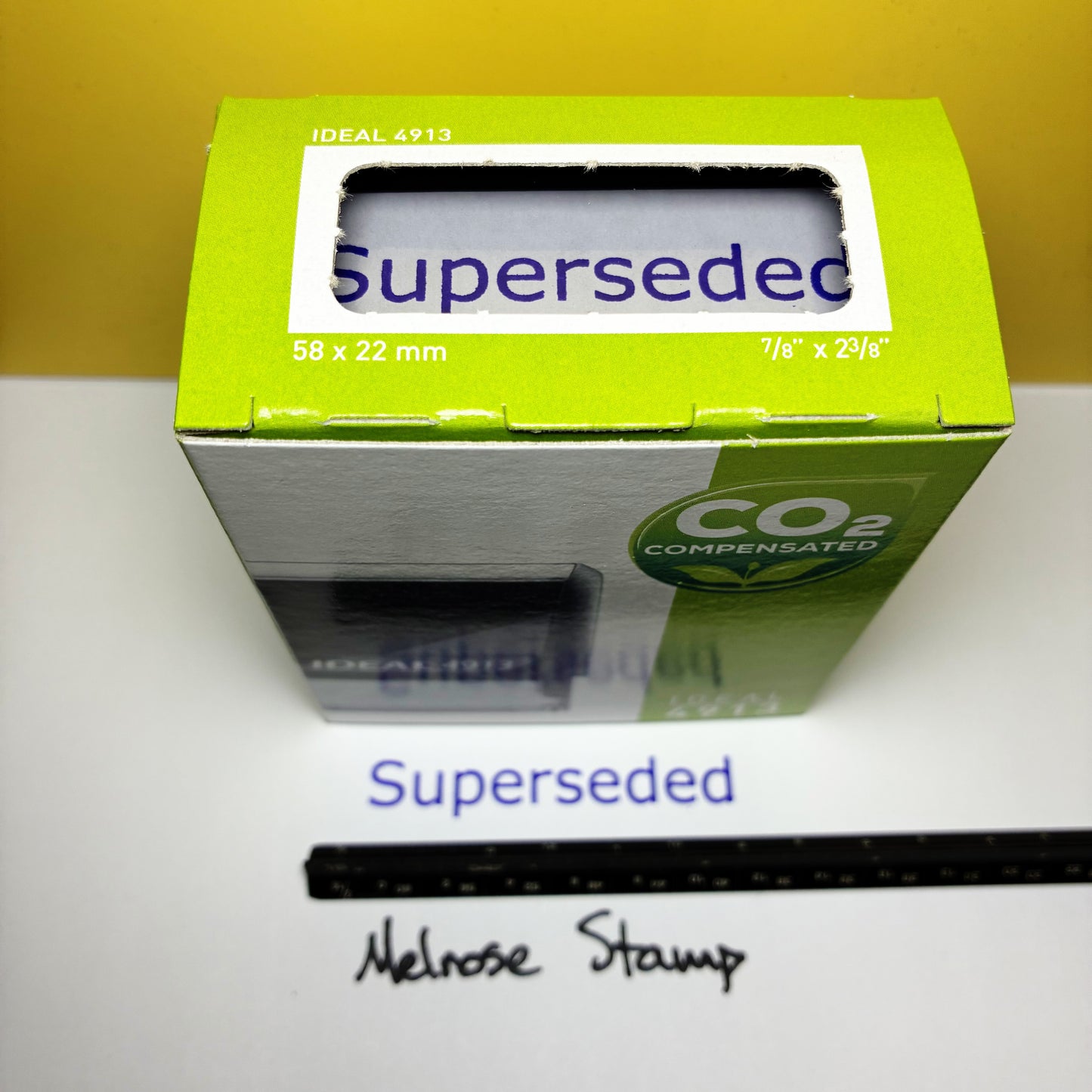Superseded Rubber Stamp Purple Ink Self Inking Ideal 4913