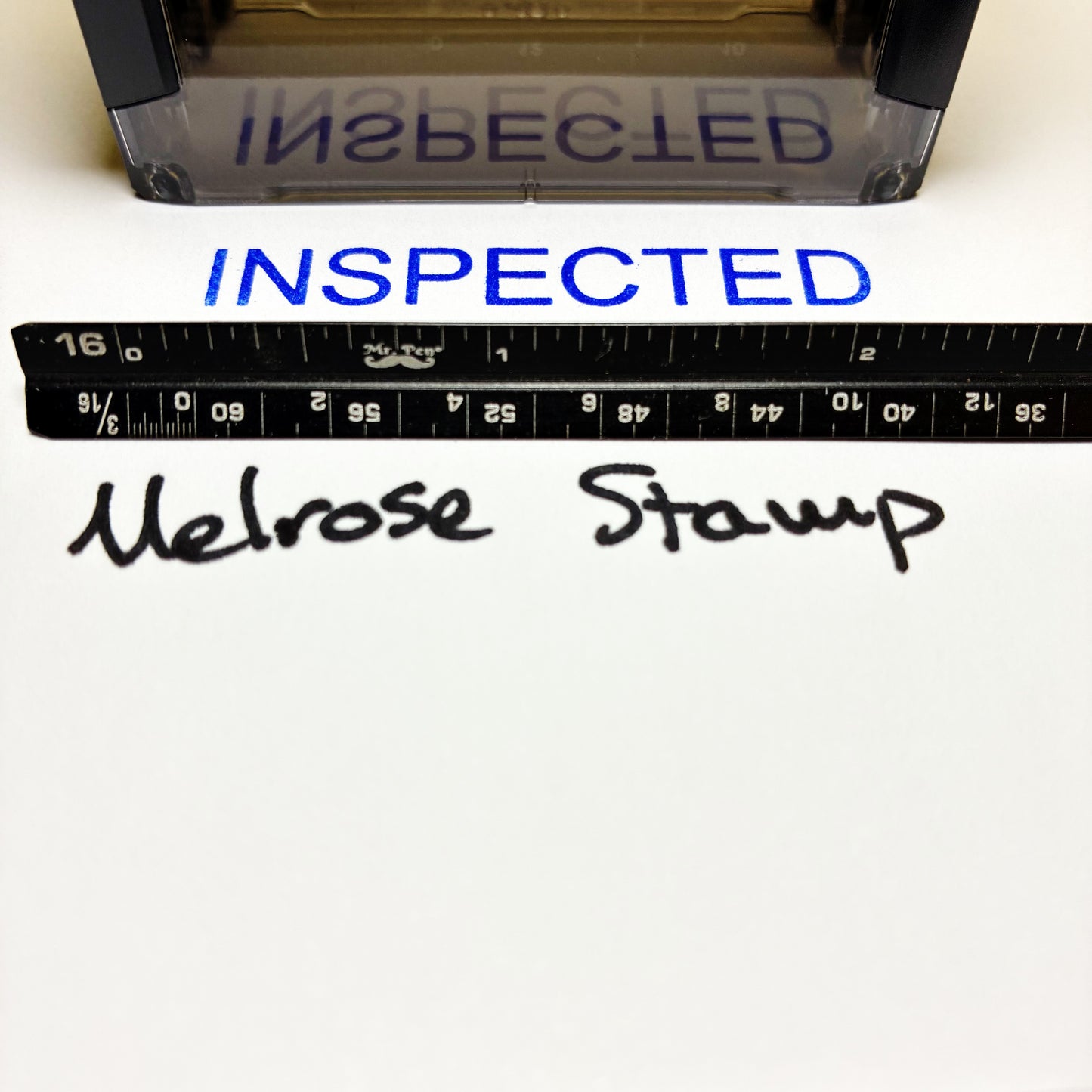 Inspected Rubber Stamp Blue Ink Self Inking Ideal 4913