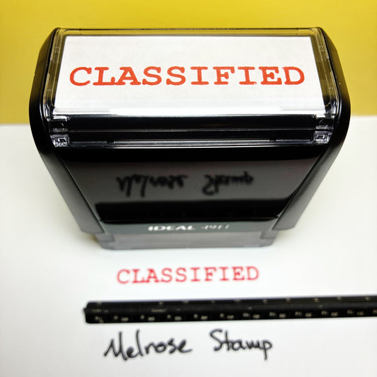 Classified Rubber Stamp Red Ink Self Inking Ideal 4913