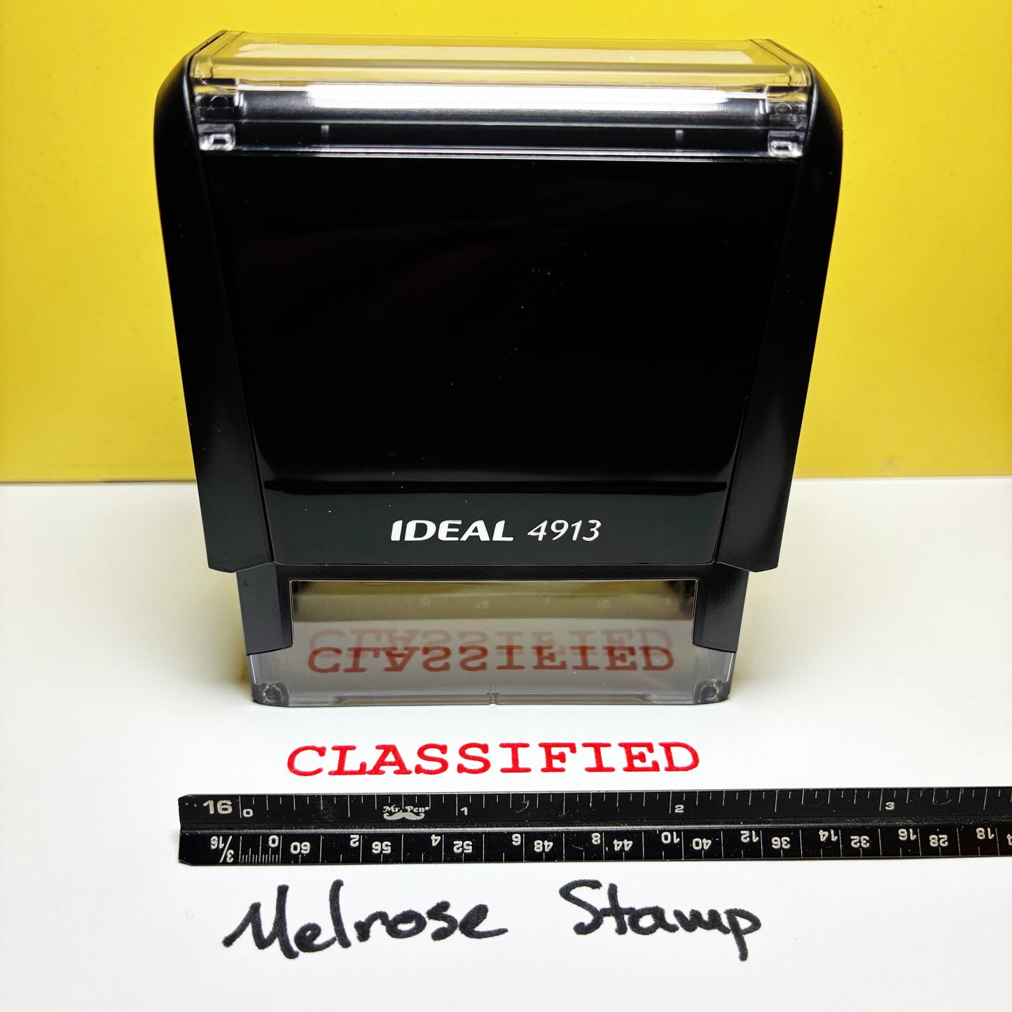 Classified Rubber Stamp Red Ink Self Inking Ideal 4913