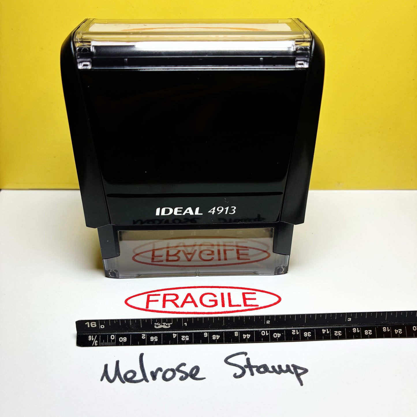 Fragile In Oval Rubber Stamp Self Inking Red Ink Ideal 4913