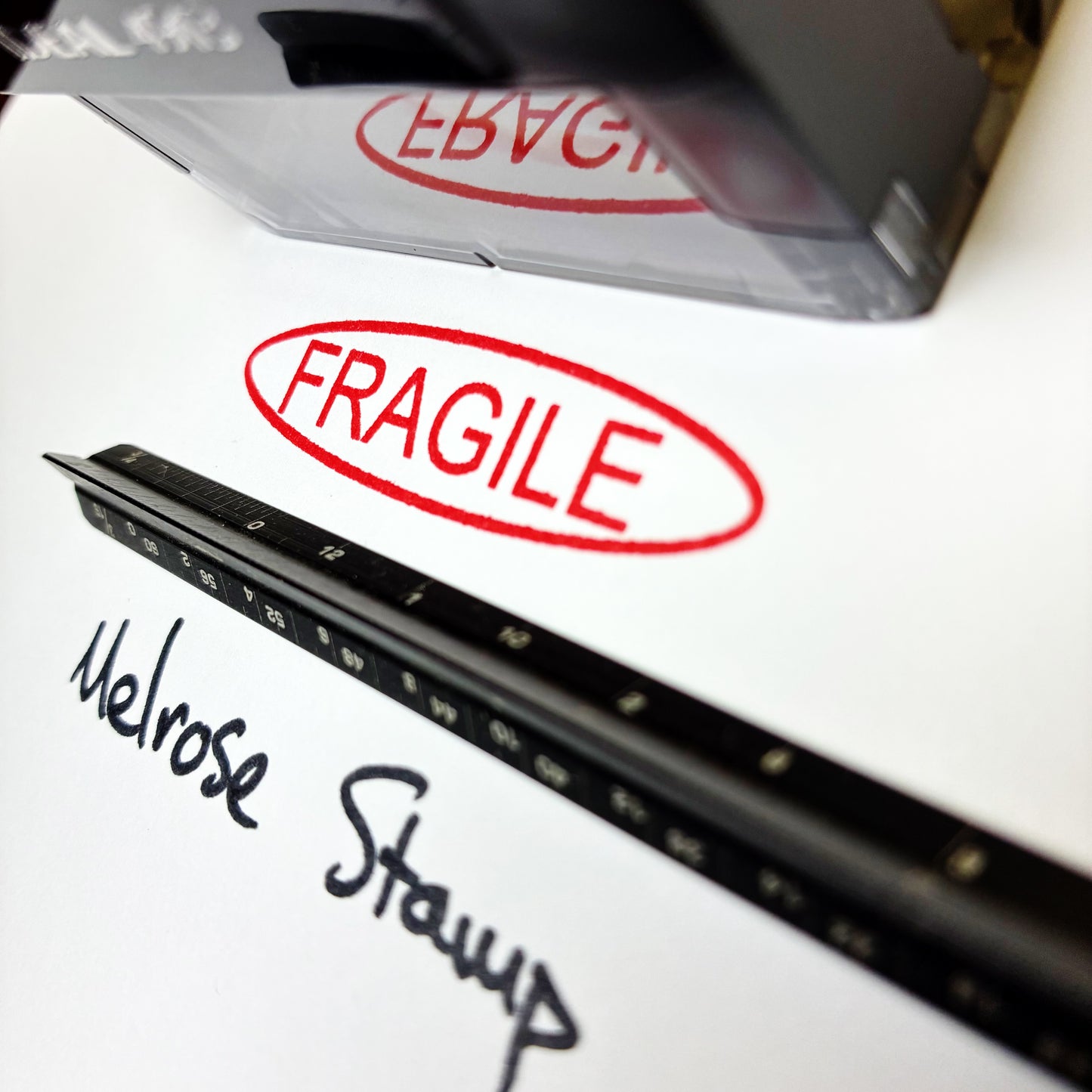 Fragile In Oval Rubber Stamp Self Inking Red Ink Ideal 4913