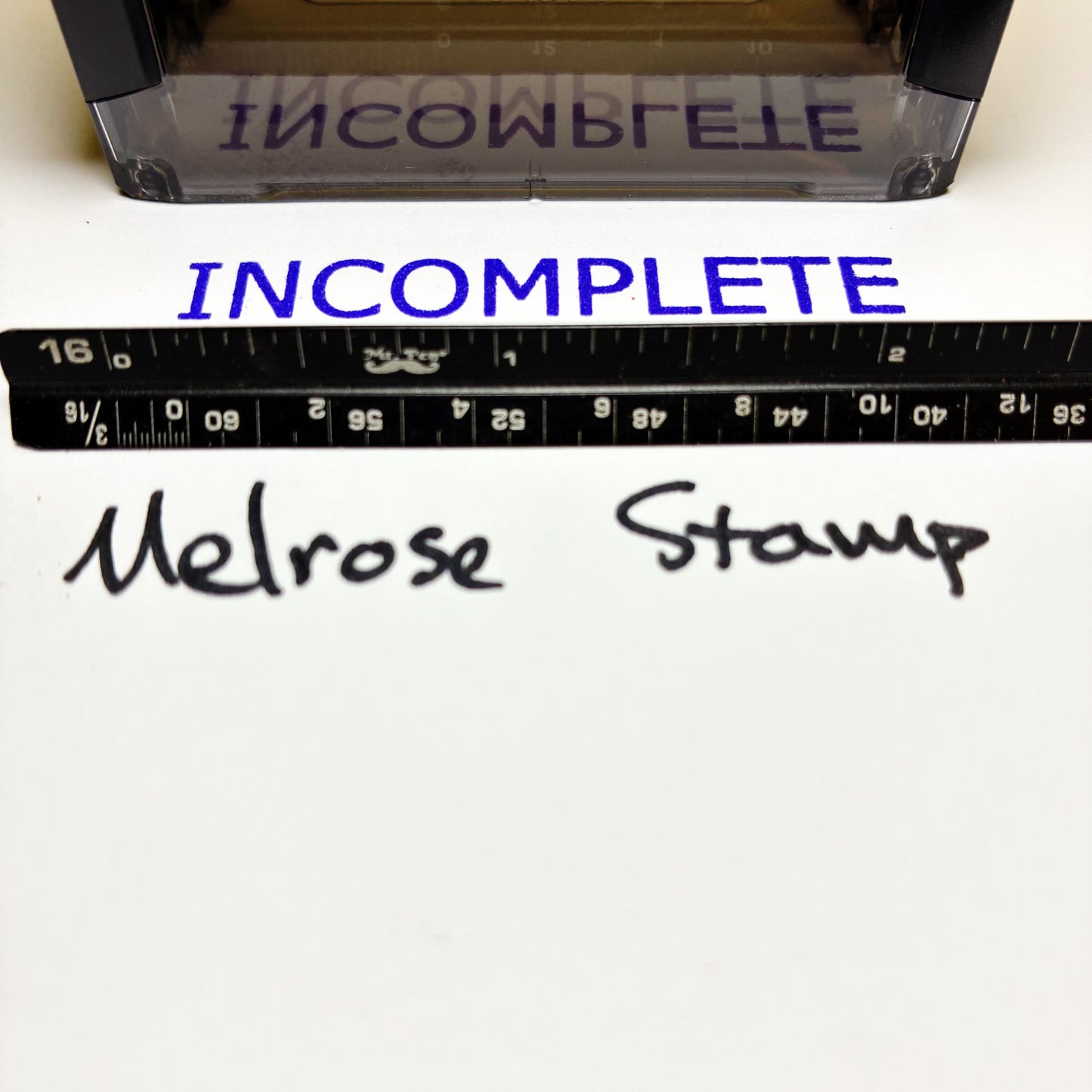 Incomplete Rubber Stamp Purple Ink Self Inking Ideal 4913