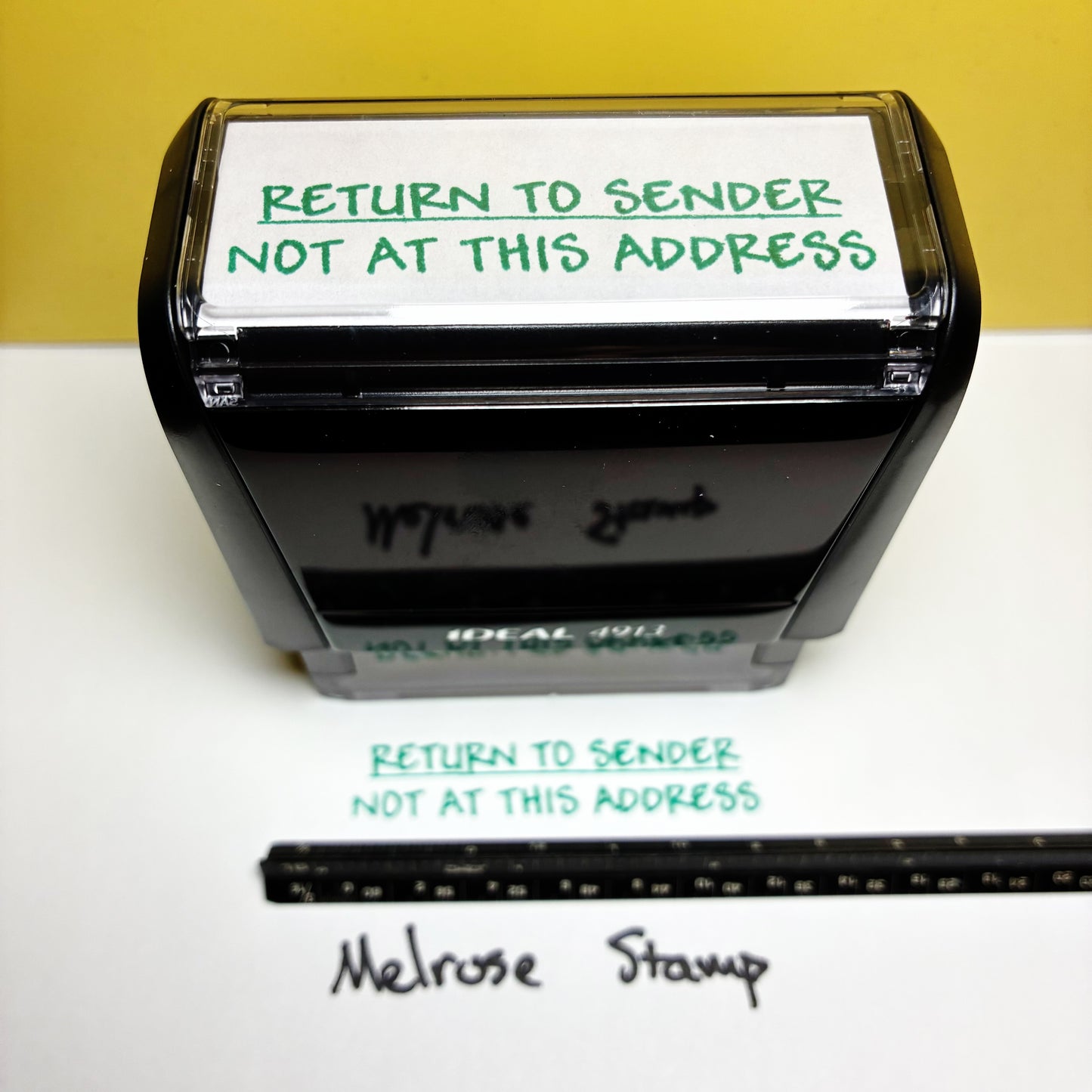 Return To Sender Not At This Address Rubber Stamp Green Ink Ideal 4913