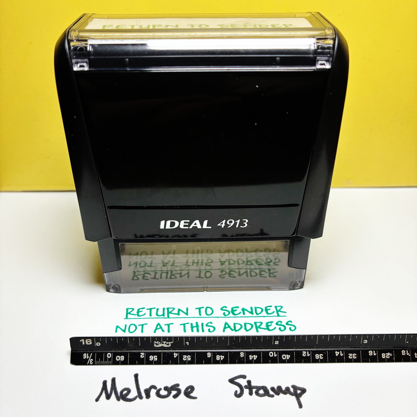 Return To Sender Not At This Address Rubber Stamp Green Ink Ideal 4913