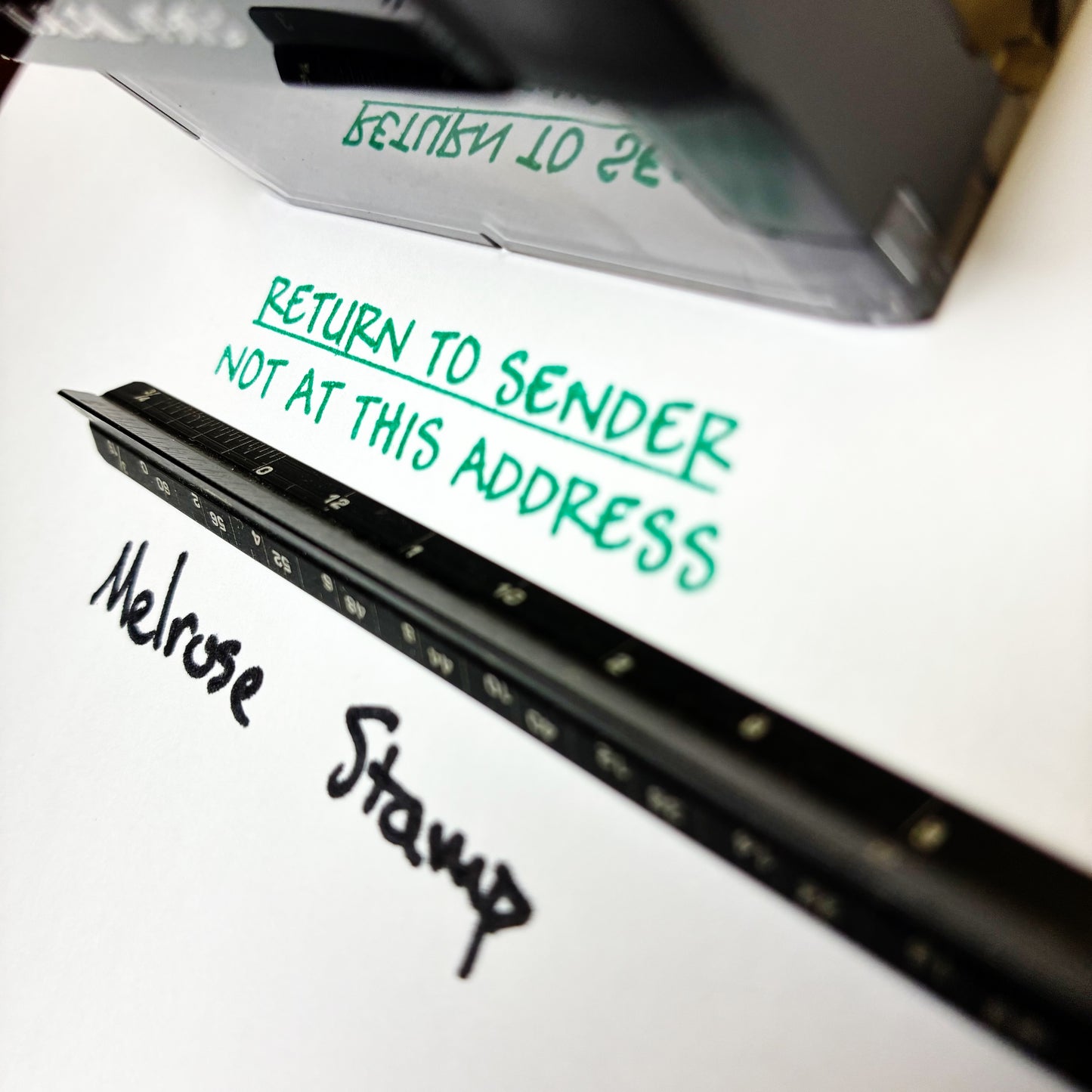 Return To Sender Not At This Address Rubber Stamp Green Ink Ideal 4913