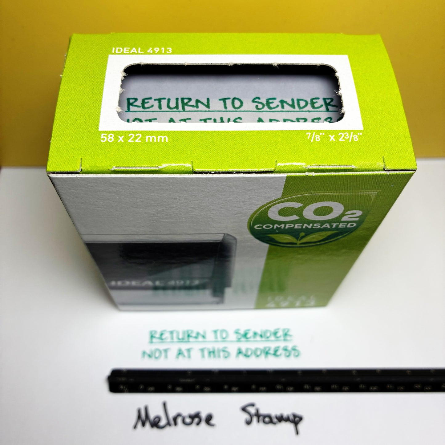 Return To Sender Not At This Address Rubber Stamp Green Ink Ideal 4913