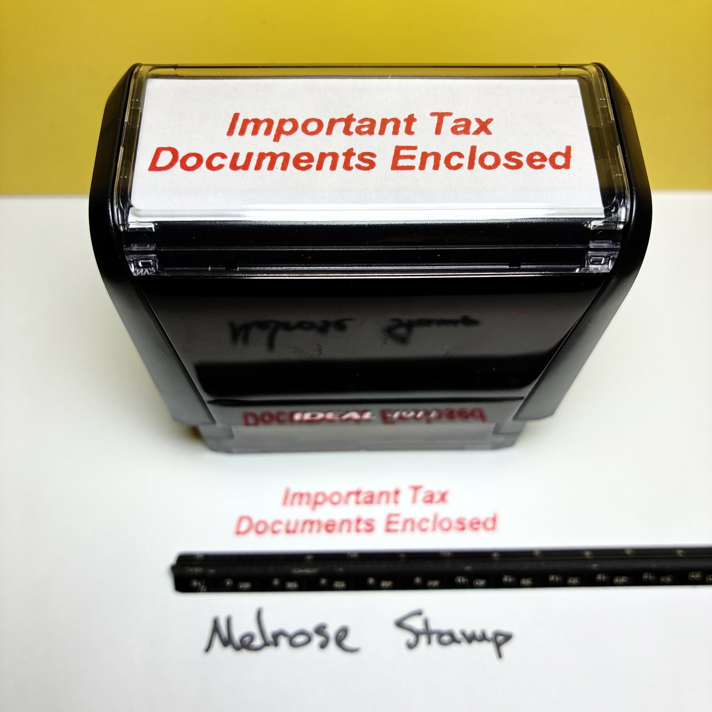 Important Tax Documents Enclosed Rubber Stamp Red Ink Self Inking Ideal 4913