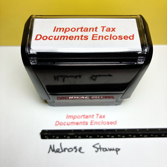 Important Tax Documents Enclosed Rubber Stamp Red Ink Self Inking Ideal 4913