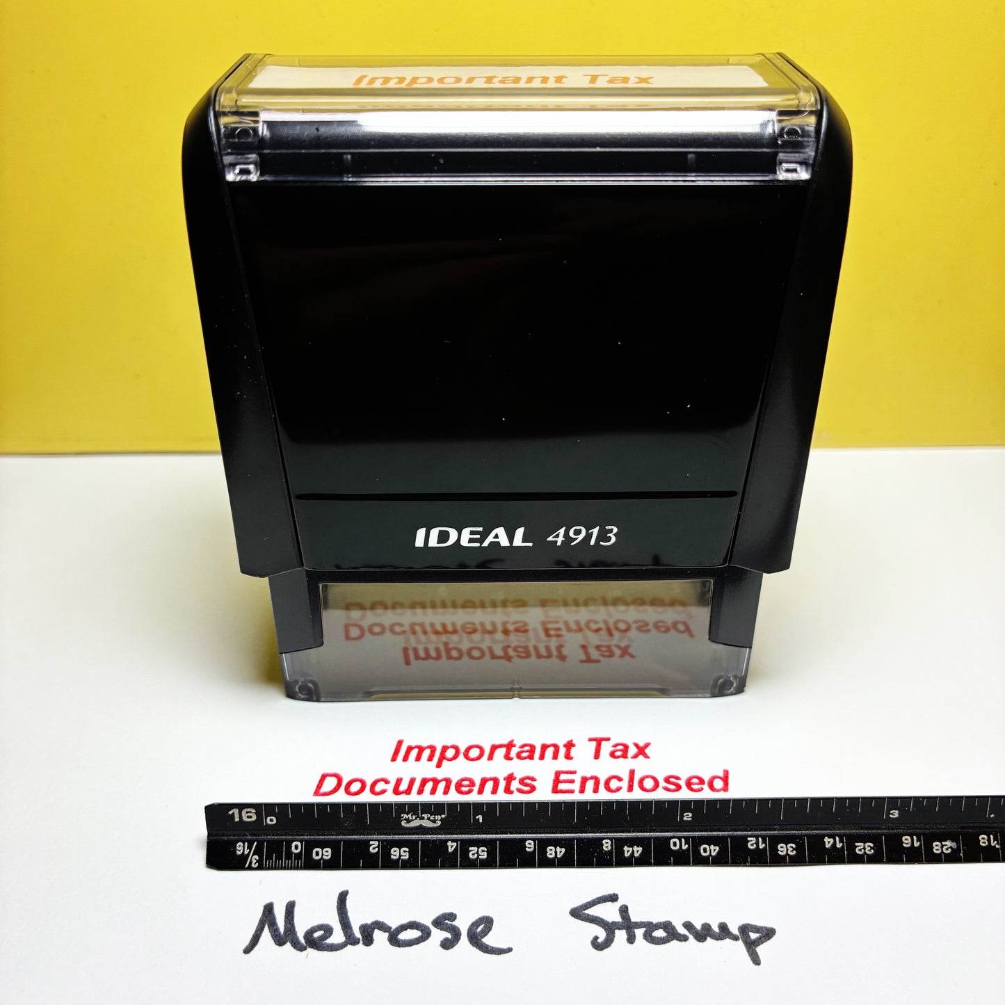 Important Tax Documents Enclosed Rubber Stamp Red Ink Self Inking Ideal 4913