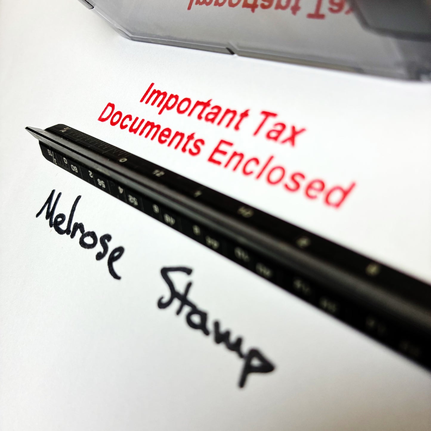 Important Tax Documents Enclosed Rubber Stamp Red Ink Self Inking Ideal 4913