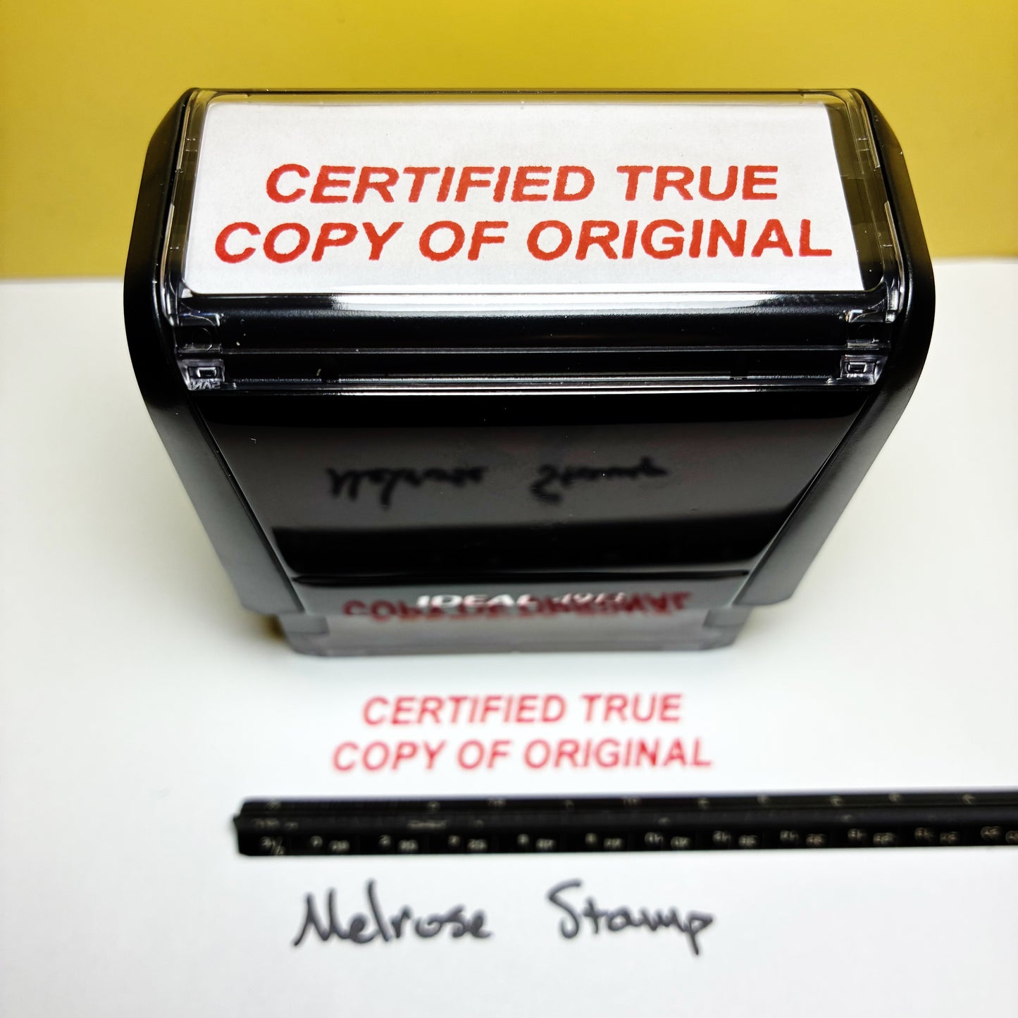 Certified True Copy Of Original Rubber Stamp Red Ink Self Inking Ideal 4913