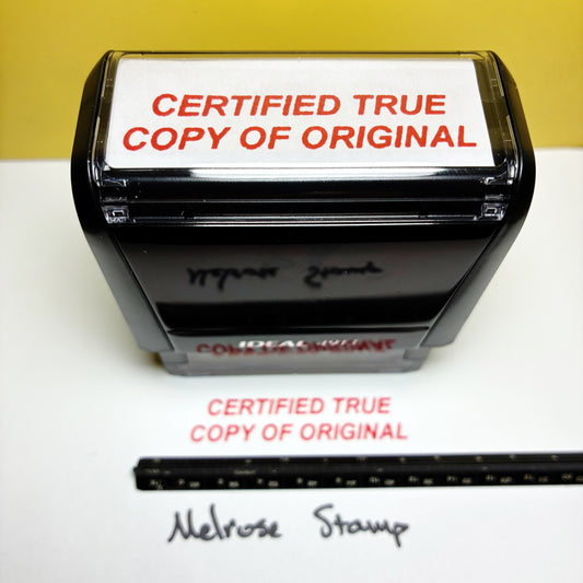 Certified True Copy Of Original Rubber Stamp Red Ink Self Inking Ideal 4913