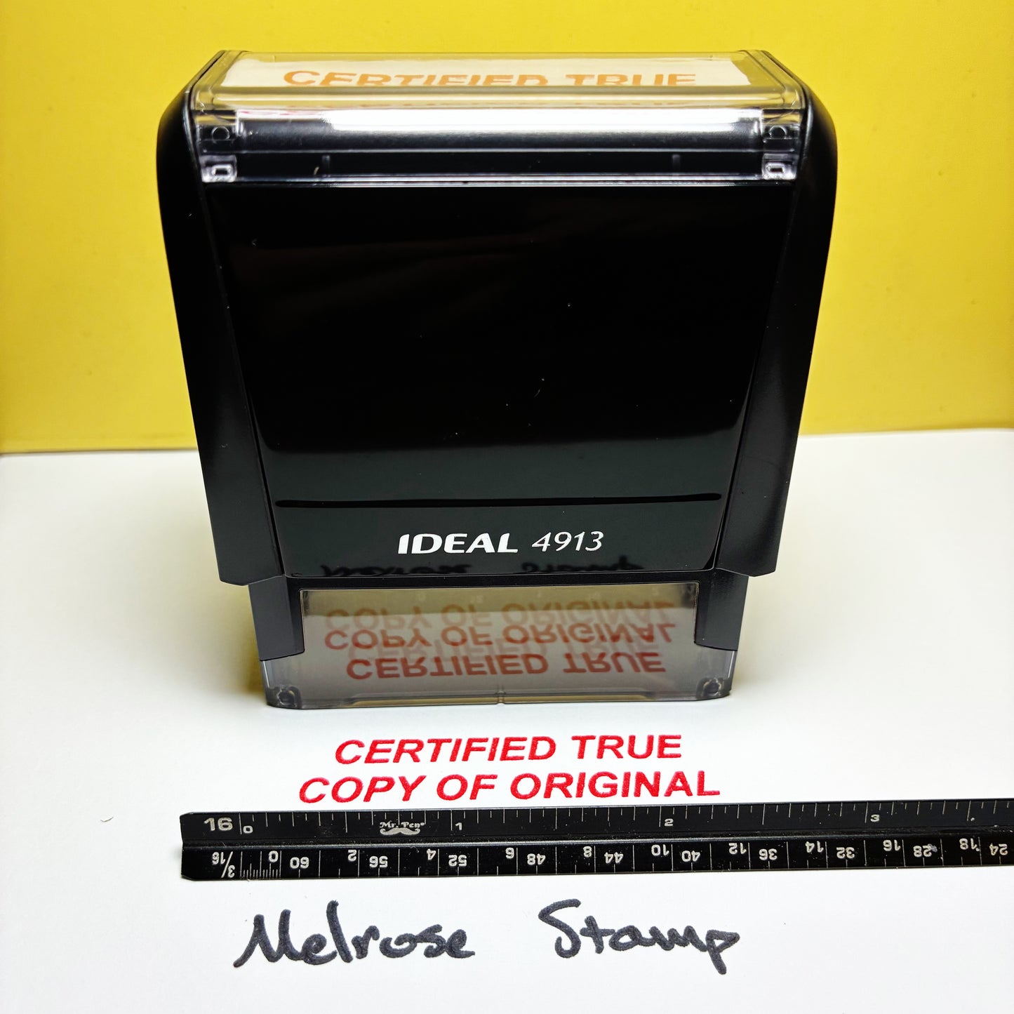 Certified True Copy Of Original Rubber Stamp Red Ink Self Inking Ideal 4913