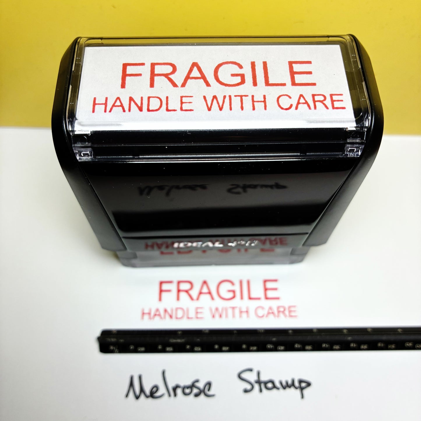 Fragile Handle With Care Rubber Stamp Red Ink Self Inking Ideal 4913