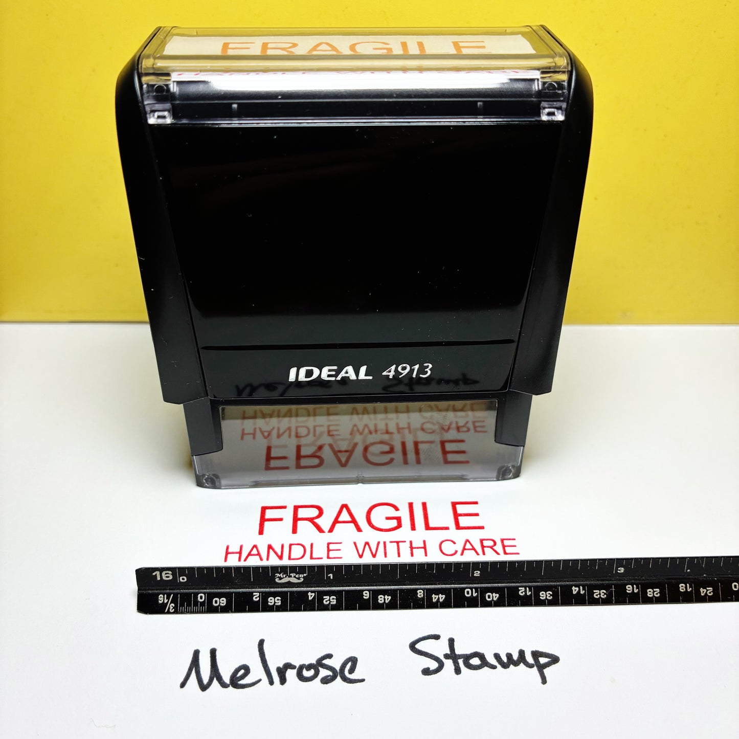 Fragile Handle With Care Rubber Stamp Red Ink Self Inking Ideal 4913