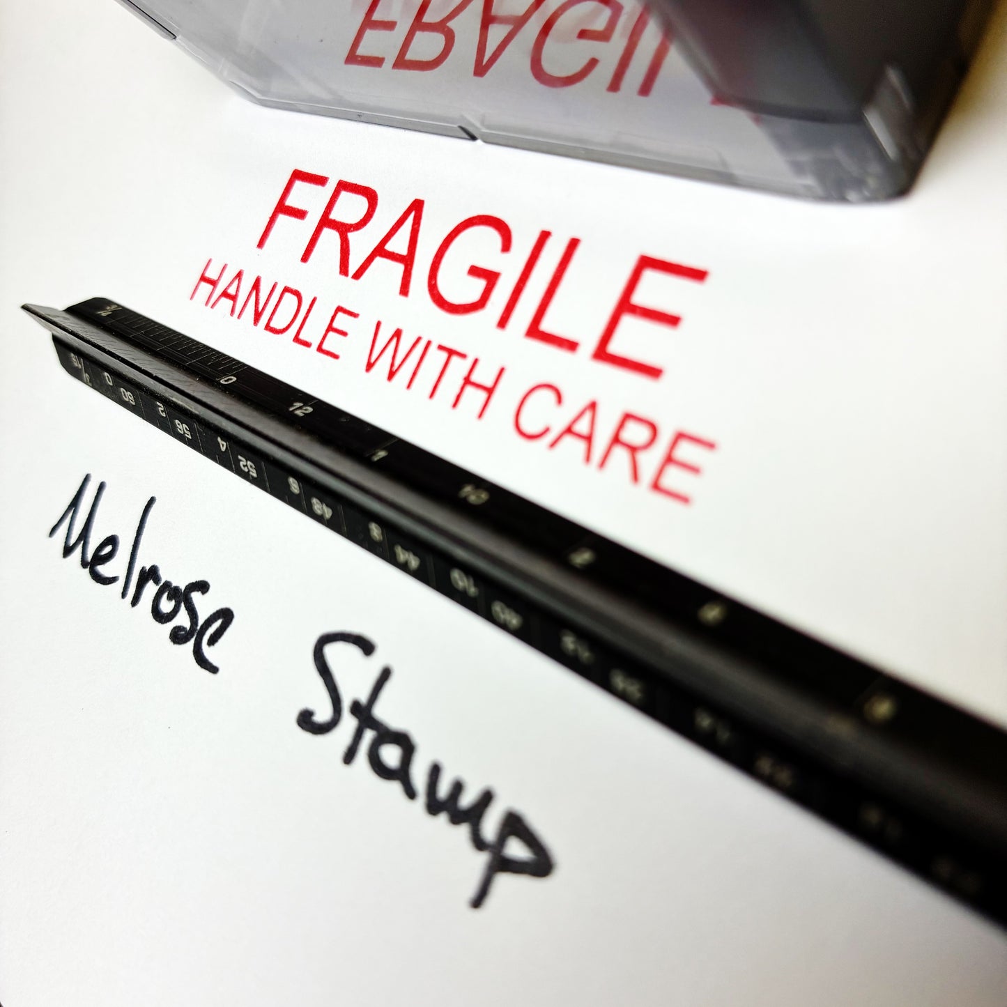 Fragile Handle With Care Rubber Stamp Red Ink Self Inking Ideal 4913