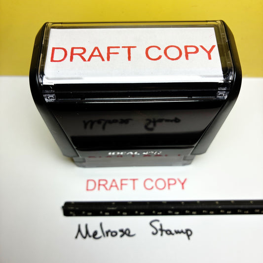 Draft Copy Rubber Stamp Red Ink Self Inking Ideal 4913
